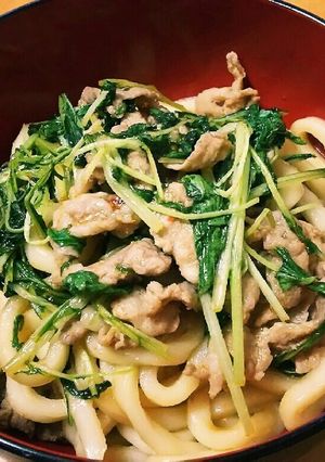 豚肉と水菜の簡単ピリ辛うどん-レシピのメイン写真