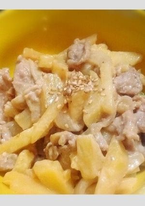 簡単☆豚コマとジャガイモのオイマヨ炒め-レシピのメイン写真