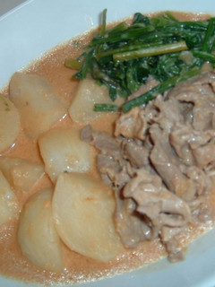 かぶと豚肉のピリ辛豆乳スープ煮-レシピのメイン写真