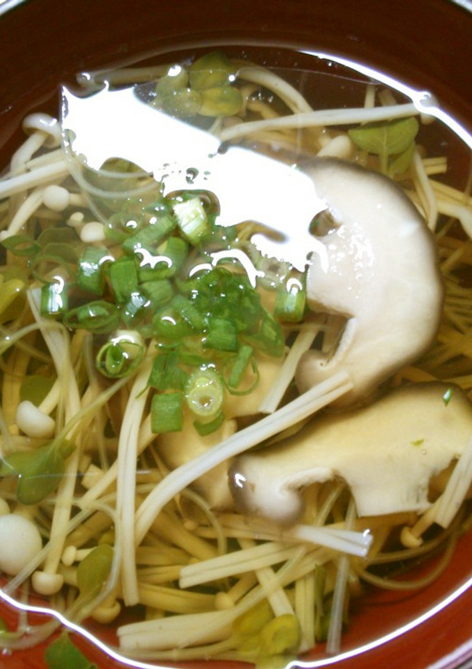 簡単　カイワレ　椎茸　えのきの　お吸い物-レシピのメイン写真
