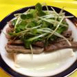 豚タン&カイワレ☆冷奴豆腐