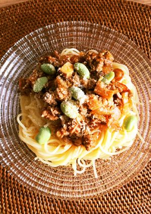 あっさりヘルシーキノコミートソースパスタ-レシピのメイン写真