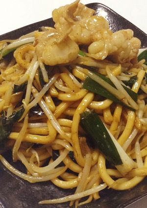 津山のB級グルメ ホルモンうどん-レシピのメイン写真