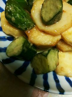 簡単♪きゅうりと長芋の山葵マヨポン炒め-レシピのメイン写真