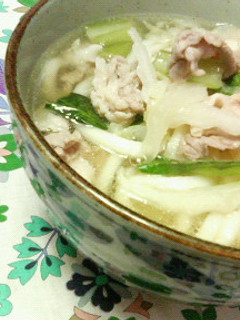 洋風コンソメ味☆熱々白菜うどん♪♪-レシピのメイン写真