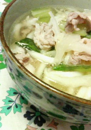 洋風コンソメ味☆熱々白菜うどん♪♪-レシピのメイン写真