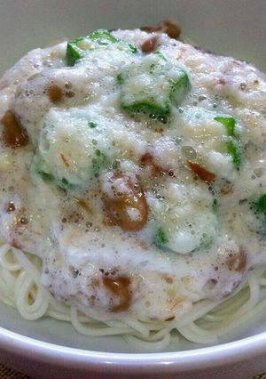 梅干＆おくら＆納豆の「星とろそうめん」-レシピのメイン写真
