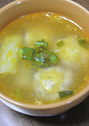ジューサーのかすで作る鶏団子スープ-レシピのメイン写真