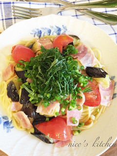 揚げナスとベーコンの和風パスタ-レシピのメイン写真