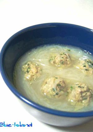 残った餃子のたねで＊白湯春雨スープ＊-レシピのメイン写真