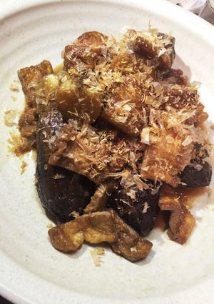 丸ごと！油揚げと茄子の煮物-レシピのメイン写真