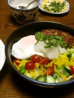 手軽にヘルシー和風ロコモコ-レシピのメイン写真