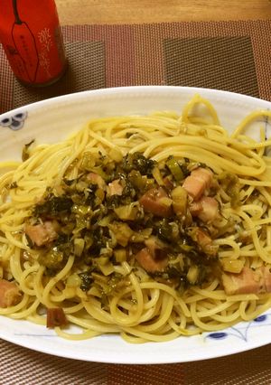 高菜とベーコンとジャコのパスタ-レシピのメイン写真