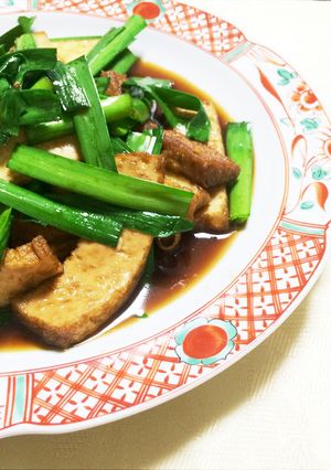 簡単!経済的!ニラと厚揚げの炒め物-レシピのメイン写真