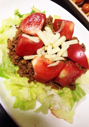 簡単！切って焼くだけタコライス！-レシピのメイン写真