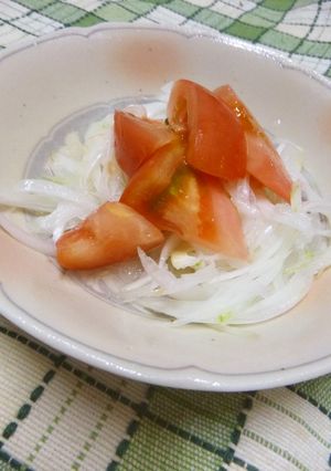 新玉ねぎとトマトのサラダ-レシピのメイン写真