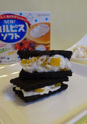 マンゴー＆カルピスソフトのココアサンド-レシピのメイン写真