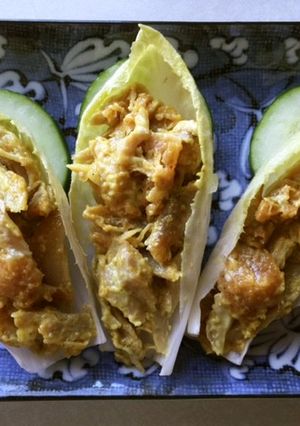 フライドチキン残り：カレー味野菜乗せ-レシピのメイン写真