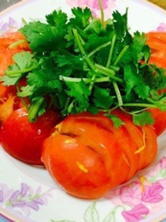 オススメ!パクチー好きさんの朝トマト!-レシピのメイン写真