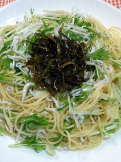 がごめ昆布と釜揚げしらすの冷製パスタ-レシピのメイン写真