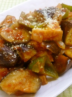 厚揚げと夏野菜のトマトガーリック煮込み♪-レシピのメイン写真