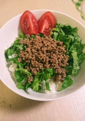 超簡単！子どもがハマる牛挽き肉丼-レシピのメイン写真