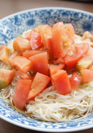 トマト＆バジルドレ風味そうめん-レシピのメイン写真
