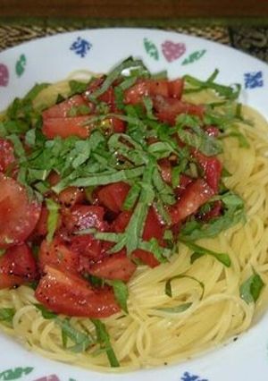 【ぐうたら】トマトと大葉のパスタ-レシピのメイン写真