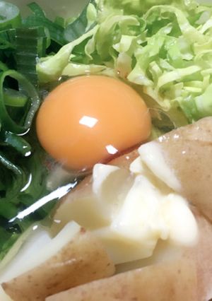 じゃがバターネギお好み焼き〜太らない〜-レシピのメイン写真