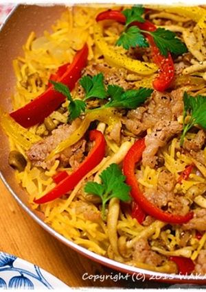 簡単■牛肉とトマトのパスタパエリア■-レシピのメイン写真