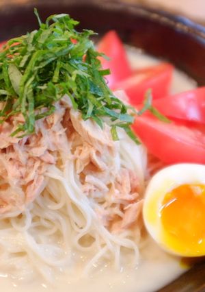 ツナとトマトのぶっかけミルクそうめん-レシピのメイン写真
