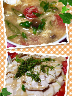 鶏むね肉のゆで汁で酸辣湯風スープ-レシピのメイン写真