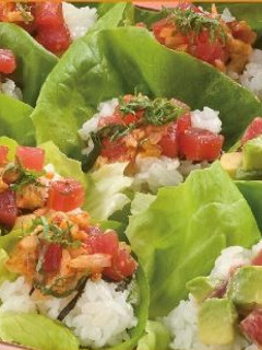 まぐろのサラダ菜カップずし-レシピのメイン写真