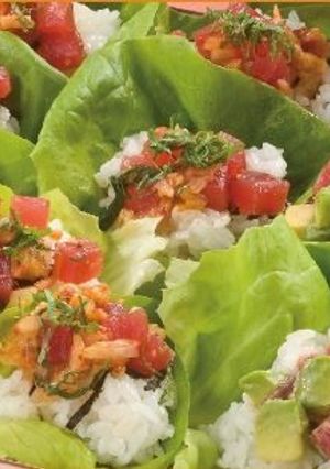 まぐろのサラダ菜カップずし-レシピのメイン写真