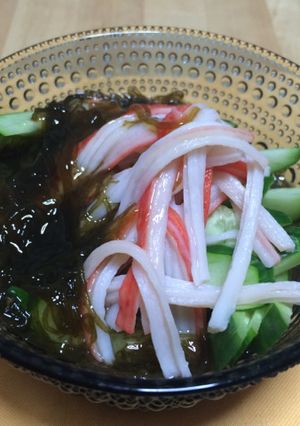 簡単ヘルシー一品☆きゅうりカニカマもずく-レシピのメイン写真