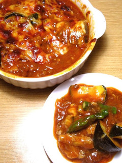 簡単 鯖缶と夏野菜のミートソースグラタン-レシピのメイン写真