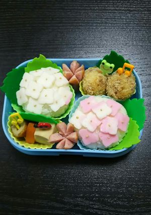 ＊あじさいのデコ弁＊-レシピのメイン写真