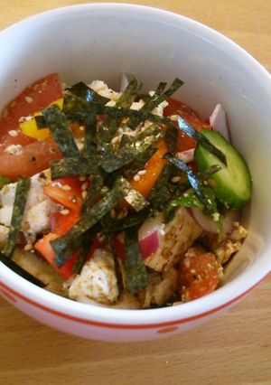 彩り夏野菜の冷汁風サラダ-レシピのメイン写真