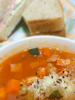 簡単!トマトジュースでミネストローネ-レシピのメイン写真