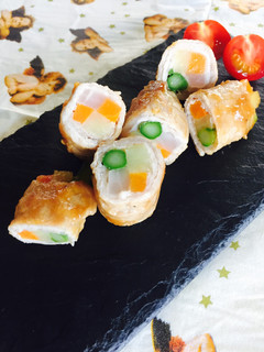 くるくる豚巻きの甘辛煮 彩り野菜☆-レシピのメイン写真
