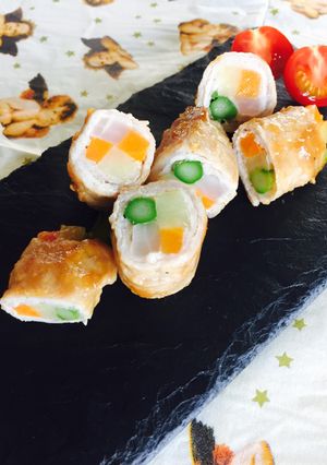 くるくる豚巻きの甘辛煮 彩り野菜☆-レシピのメイン写真