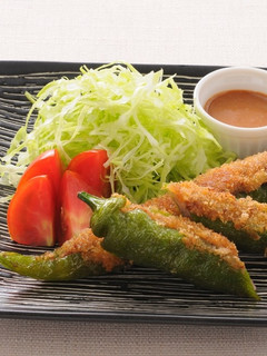 万願寺とうがらしの挽き肉挟み揚げ-レシピのメイン写真
