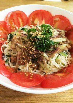 ミョウガと大葉のぶっかけ素麺-レシピのメイン写真