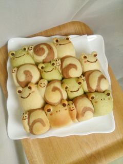 ちぎりパン(かたつむり かえるver.)-レシピのメイン写真