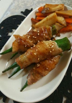 オクラの肉巻き 照り焼き風-レシピのメイン写真