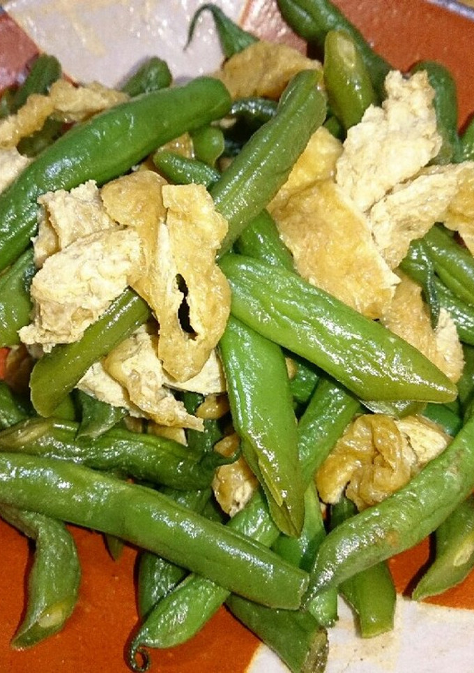 ほっとする味☆いんげんと油揚げの煮物♪-レシピのメイン写真