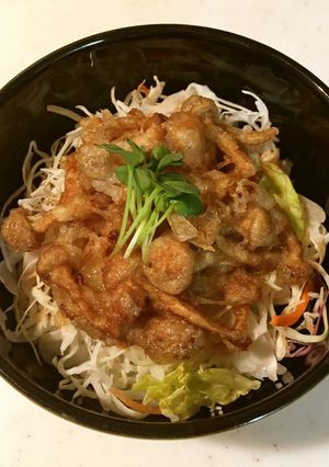 株とりなめこの甘辛天どん-レシピのメイン写真