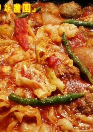 キャベツとミニハンバーグのトマト煮込み-レシピのメイン写真