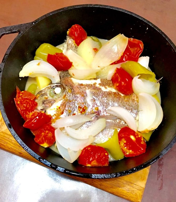 季節の野菜と鯛のアクアパッツァ by sawako☆ 【クックパッド】 簡単