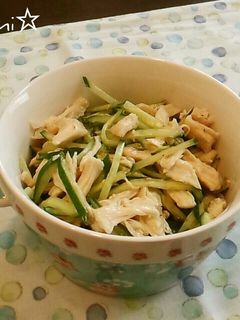 簡単☆きゅうりとむね肉の塩だれサラダ-レシピのメイン写真